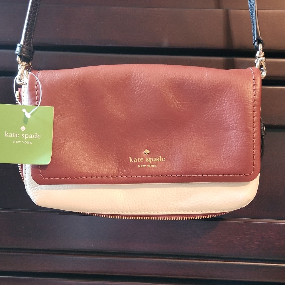 Kate Spade Tan and Cream Crossbody Bag